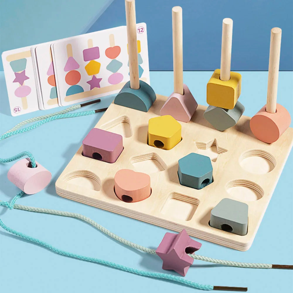 Montessori Holz-Steckpuzzle - Formen & Farben für Kinder