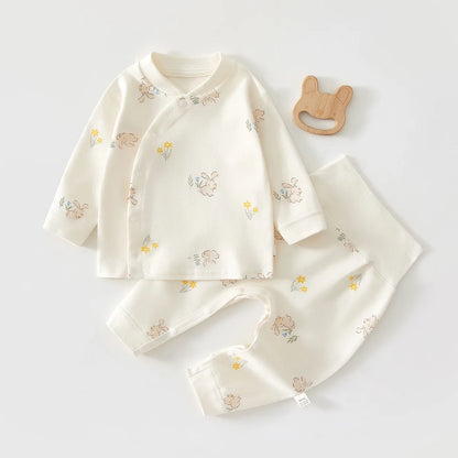 Neugeborenen Baby Basis Shirt + Hosen 2-teiliges Set Herbst und Winter Cartoon Reine Baumwolle Top + Hosen 0-18M Neugeborenen Baby Pyjamas