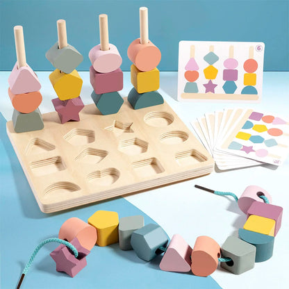 Montessori Holz-Steckpuzzle - Formen & Farben für Kinder