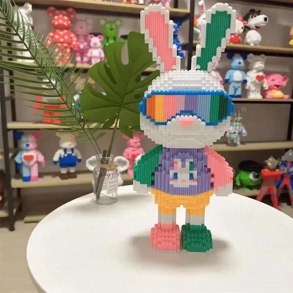 Cooler Hase mit Sonnenbrille - Mini-Baustein Bausatz - Figurenset