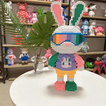 Cooler Hase mit Sonnenbrille - Mini-Baustein Bausatz - Figurenset