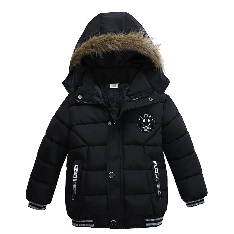 Jungen Winterjacke mit Kapuze & Fellkragen - Warm & Stylisch - 2-6 Jahre