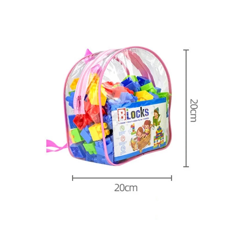 Bauklotz-Set mit 130 Teilen im Rucksack - Bunte Bausteine für Kinder