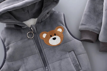 3PCS Winter Herbst Kleinkind Baby Jungen Mädchen Kleidung Baby Pullover Mantel + Hosen + Kapuze Weste Outfit Set Infant warme Kleidung Anzüge
