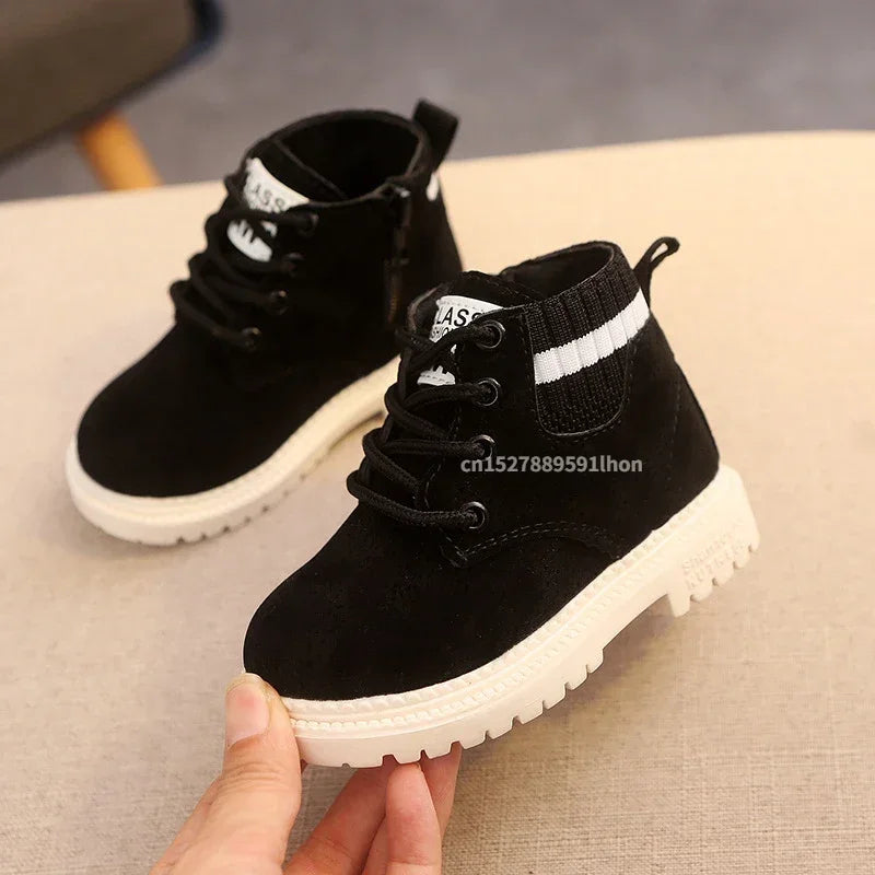 2-Stil Innenmaterial Plüsch Kinder Winterstiefel Baumwollstoff Frühling Herbst Kinderschuhe Baby Kleinkind Jungen Mädchen Stiefel