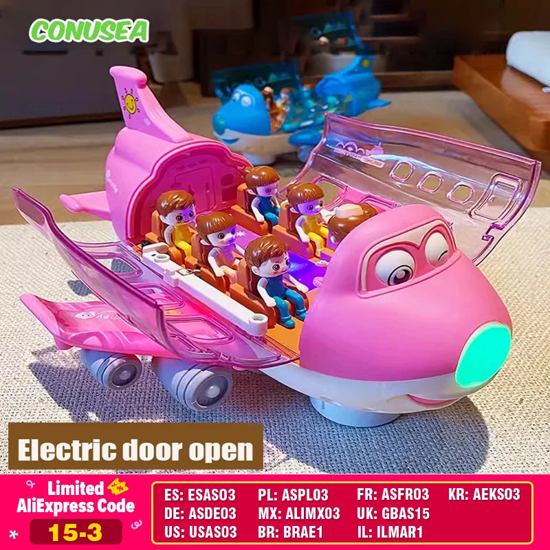 Kids Toys Electric Plane Aircraft Toys Car Airplane Model Music Simulation Boy Children Traffic Toy Christmas Gifts for Girls