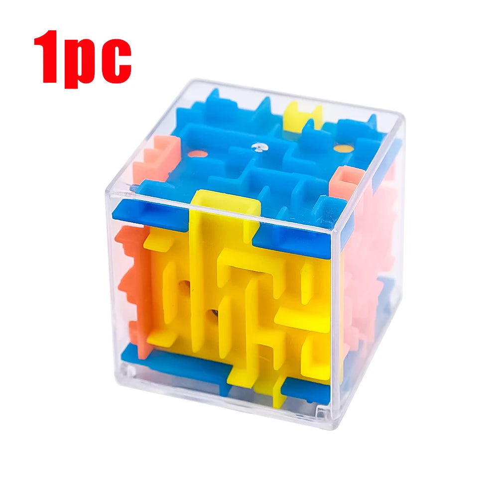 3D-Labyrinth Würfel & Kugel - Mini-Puzzle-Spiel für Kinder - Stressabbau & Lernspielzeug