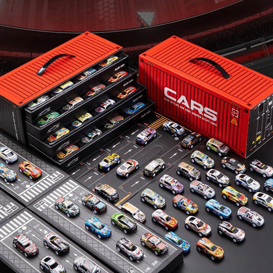 48-teiliges Metall Auto Spielset in Geschenkbox