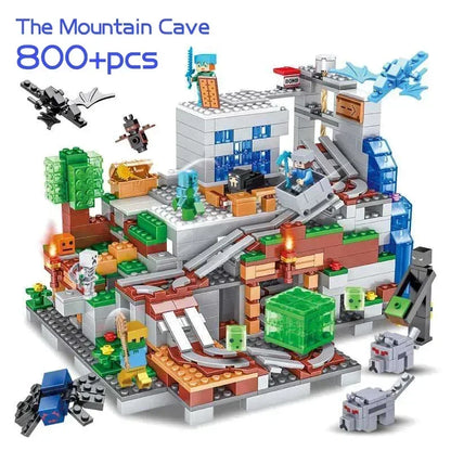 The Cave Village Mine Farm TreeHouse Deep Dark Battle Constructions Bausteinmodell Spielzeug DIY für Kinder Weihnachtsgeschenk