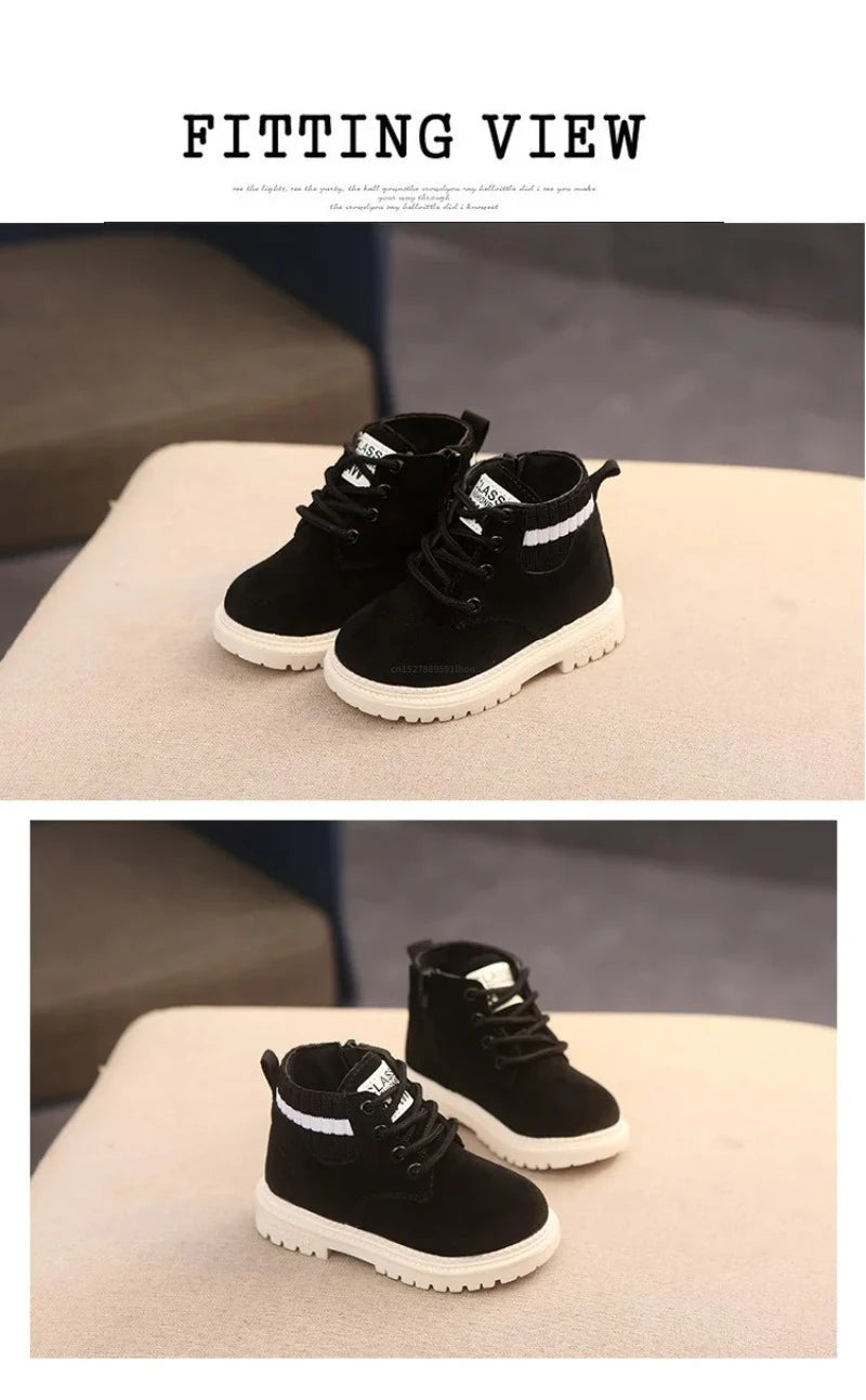 2-Stil Innenmaterial Plüsch Kinder Winterstiefel Baumwollstoff Frühling Herbst Kinderschuhe Baby Kleinkind Jungen Mädchen Stiefel