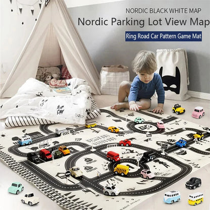 Spielteppich mit Straßenkarte für Kinder - Stadt & Verkehr