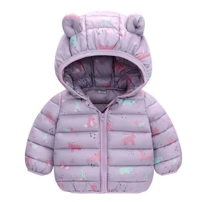Winter Mädchen Jacke Futter Plus Samt Dicke Warm Halten Hülse Drucken Mit Kapuze Lange Stil Mäntel Für 4-6Y Kinder Baumwolle Schnee kleidung