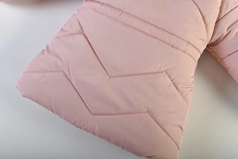 Winter Mädchen Jacke Futter Plus Samt Dicke Warm Halten Hülse Drucken Mit Kapuze Lange Stil Mäntel Für 4-6Y Kinder Baumwolle Schnee kleidung