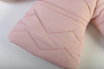 Winter Mädchen Jacke Futter Plus Samt Dicke Warm Halten Hülse Drucken Mit Kapuze Lange Stil Mäntel Für 4-6Y Kinder Baumwolle Schnee kleidung