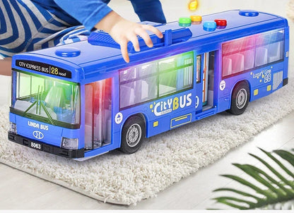 Hohe Qualität Simulation Bus Große Größe Drop-beständig Licht Musik Trägheit Bus Modell Zurückziehen Auto Pädagogisches Spielzeug Geschenke