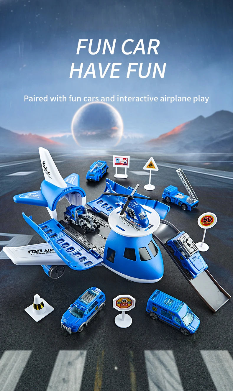 Flugzeug Spielset inkl. Autos, Helikopter & Verkehrszeichen