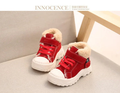 2021 kinder Warme Stiefel Winter Neue Jungen Plus Verdicken Samt Baumwolle Schuhe Mädchen Wasserdichte Kurze Stiefel Baby Baumwolle Stiefel