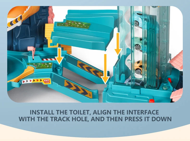 KBDFA Lion Theme Car Track für Kinder, Druckguss, Urlaubsgeschenke, Geburtstag, Hot Wheels, pädagogisches Rennspielzeug für Kinder, Rennwagen