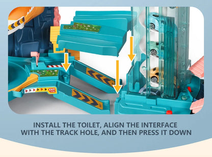 KBDFA Lion Theme Car Track für Kinder, Druckguss, Urlaubsgeschenke, Geburtstag, Hot Wheels, pädagogisches Rennspielzeug für Kinder, Rennwagen