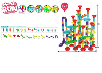 Kugelbahn Bauset - Marble Run Rennbahn für Kinder - Kreatives Lernspielzeug