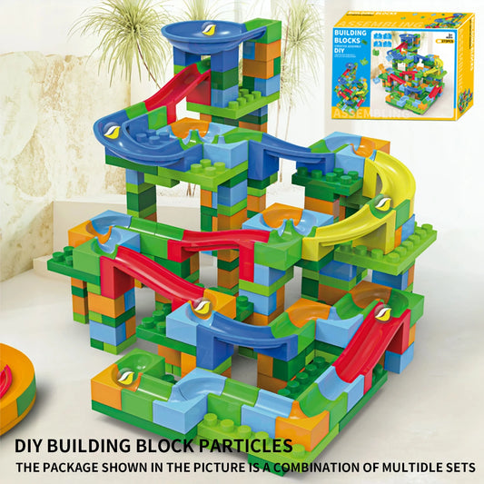 Marble Run - Kugelbahn Bauset für Kinder - Großes Baustein Rutsch- & Rampenset