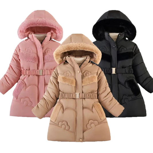 Mädchen Winterjacke mit Kapuze & Fleecefutter - Warm & Stilvoll - 4–10 Jahre