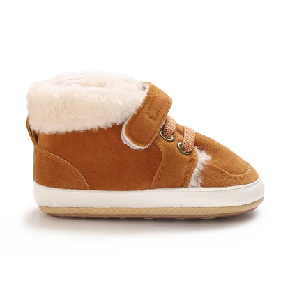 HAIZHIW Winter Baby Junge Mädchen High Tops Turnschuhe Gummi Anti-Rutsch-Sohle Fleece für Wärme Säugling Neugeborene Erste Gehen Krippe schuhe
