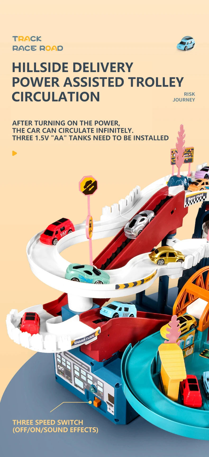 KBDFA Lion Theme Car Track für Kinder, Druckguss, Urlaubsgeschenke, Geburtstag, Hot Wheels, pädagogisches Rennspielzeug für Kinder, Rennwagen