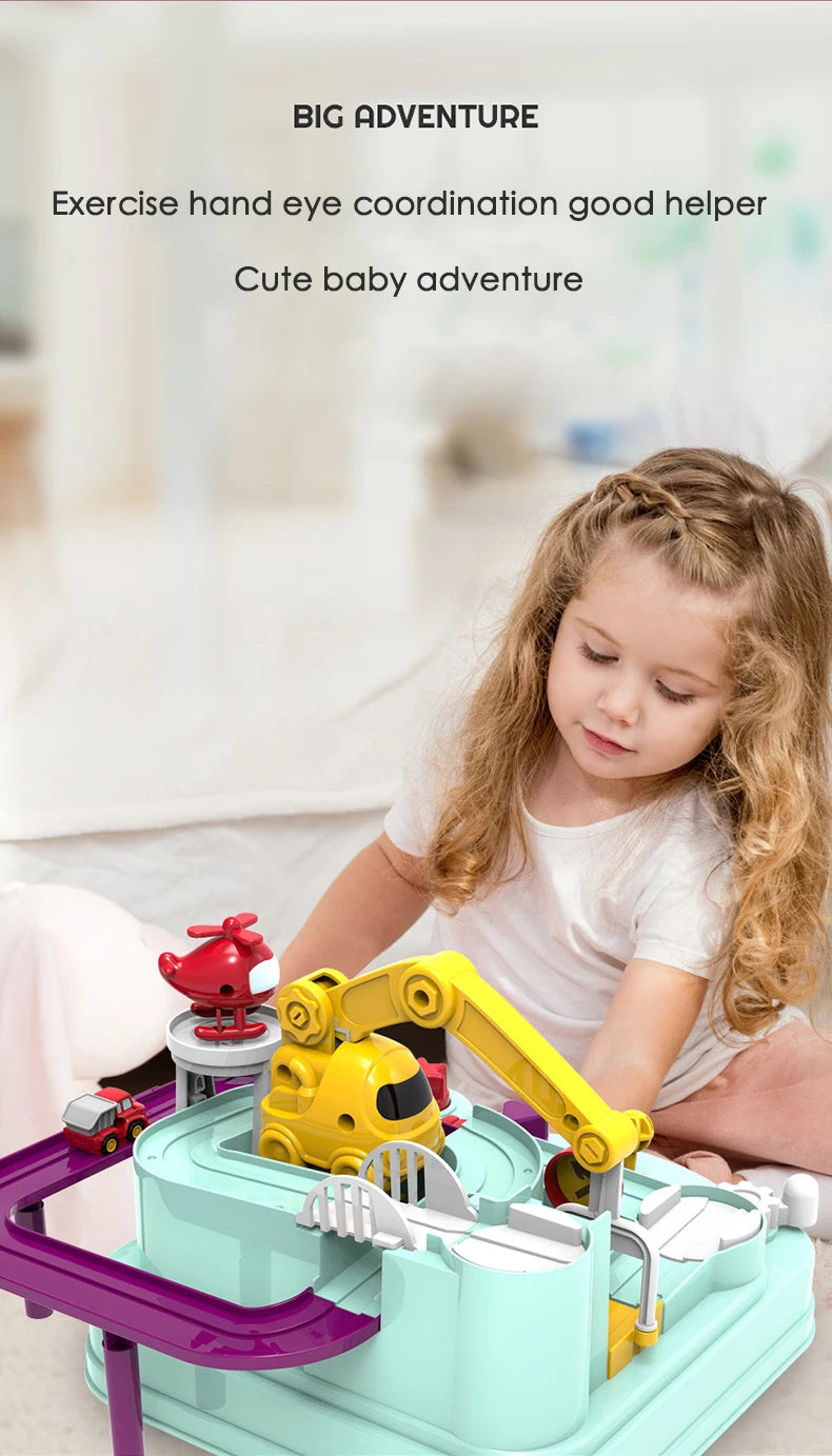 Racing Rail Car Modell Lernspielzeug Kinder Track Adventure Spiel Gehirn Mechanische Interaktive Zug Tiere Weltraumrakete Spielzeug