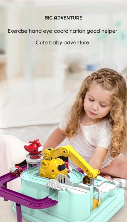 Racing Rail Car Modell Lernspielzeug Kinder Track Adventure Spiel Gehirn Mechanische Interaktive Zug Tiere Weltraumrakete Spielzeug