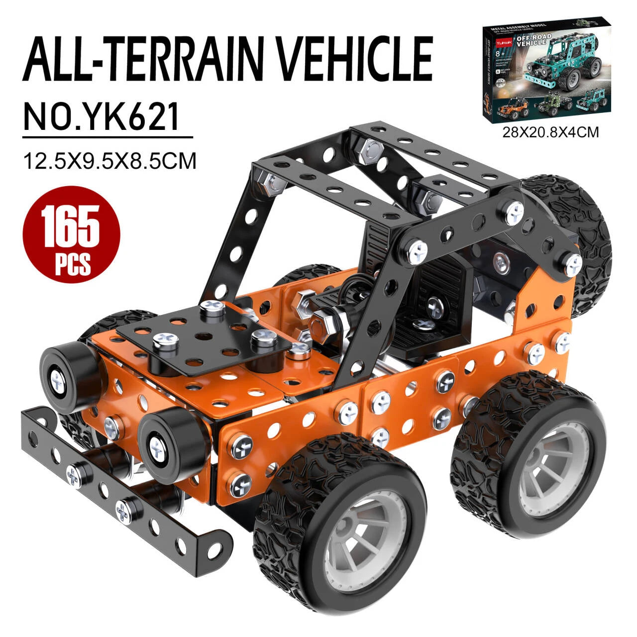 Metall Baukasten Auto - Technik Bauset für Kinder - Offroad Truck Modell zum Selberbauen