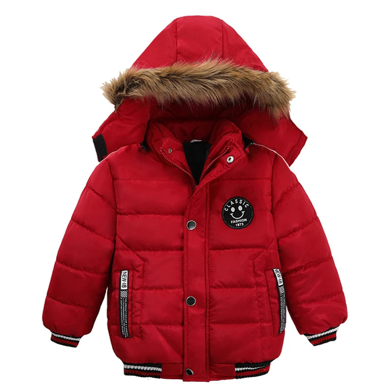 Jungen Winterjacke mit Kapuze & Fellkragen - Warm & Stylisch - 2-6 Jahre