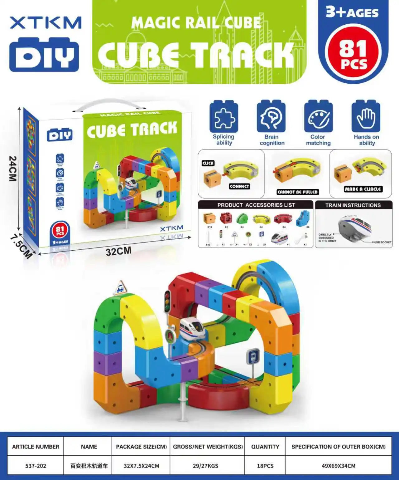 Elektrisches Magnetschienen-Set mit Anti-Schwerkraft-Fahrzeugen – 100+ Stück Vorbau-Bauspielzeug, kreative DIY-Eisenbahn für Kinder, Geschenkspielzeug