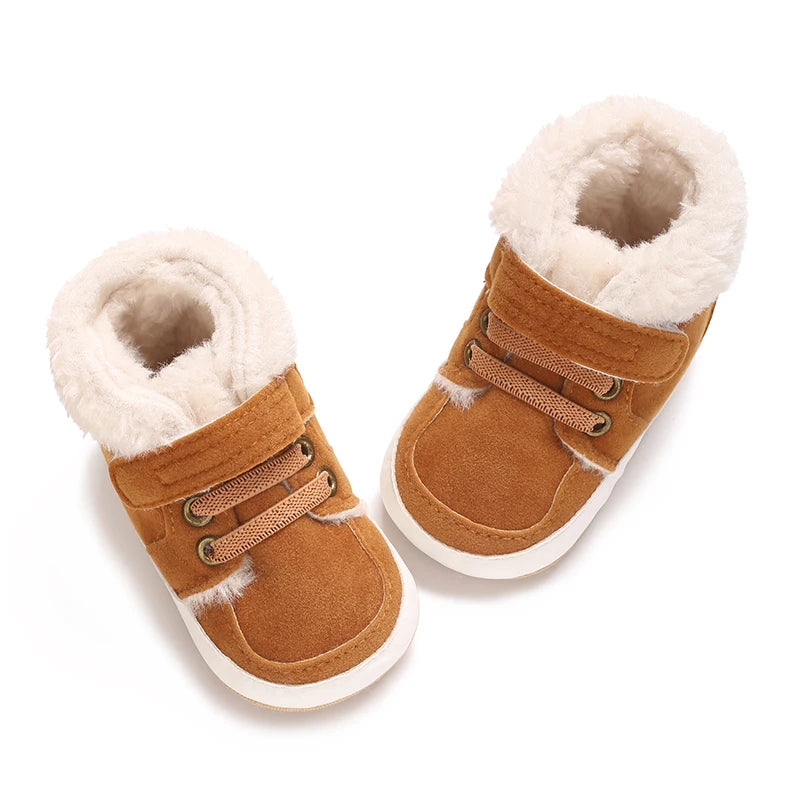 HAIZHIW Winter Baby Junge Mädchen High Tops Turnschuhe Gummi Anti-Rutsch-Sohle Fleece für Wärme Säugling Neugeborene Erste Gehen Krippe schuhe