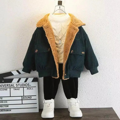 Jungen Cord-Jacke mit fleece - Warmer Wintermantel - 1-5 Jahre