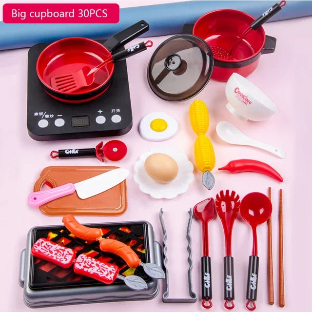 Kinderküchen-Set mit Kochgeschirr & Utensilien - Rollenspiel Kochset