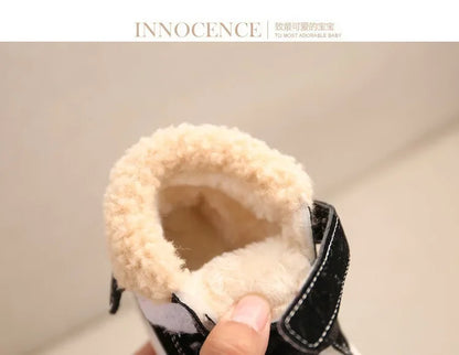 2021 kinder Warme Stiefel Winter Neue Jungen Plus Verdicken Samt Baumwolle Schuhe Mädchen Wasserdichte Kurze Stiefel Baby Baumwolle Stiefel