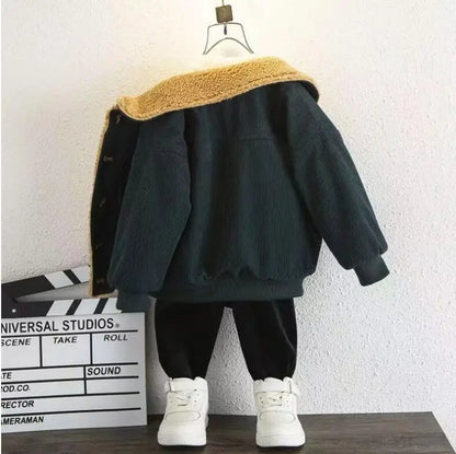 Jungen Cord-Jacke mit fleece - Warmer Wintermantel - 1-5 Jahre