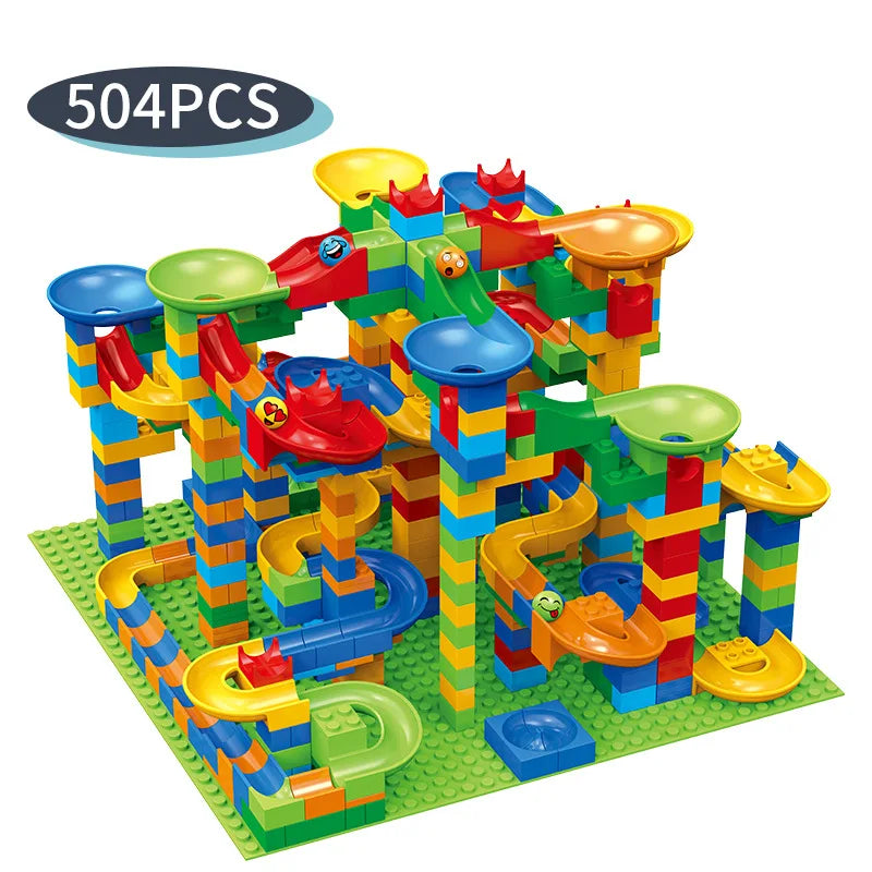 Marble Run - Kugelbahn Bausteine Set - 84 bis 504 Teile - Bunte Murmelbahn zum Bauen & Spielen