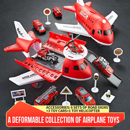 Flugzeug Spielset inkl. Autos, Helikopter & Verkehrszeichen