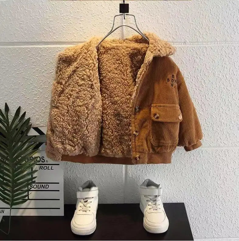 Jungen Cord-Jacke mit fleece - Warmer Wintermantel - 1-5 Jahre