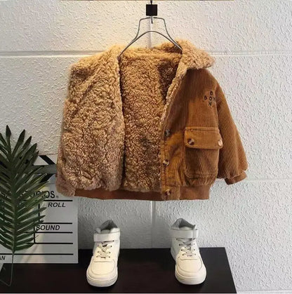 Jungen Cord-Jacke mit fleece - Warmer Wintermantel - 1-5 Jahre