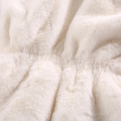 Mädchen Winter Plüschmantel mit Kunstfell & Pompons - Warm & Weich - 1-7 Jahre