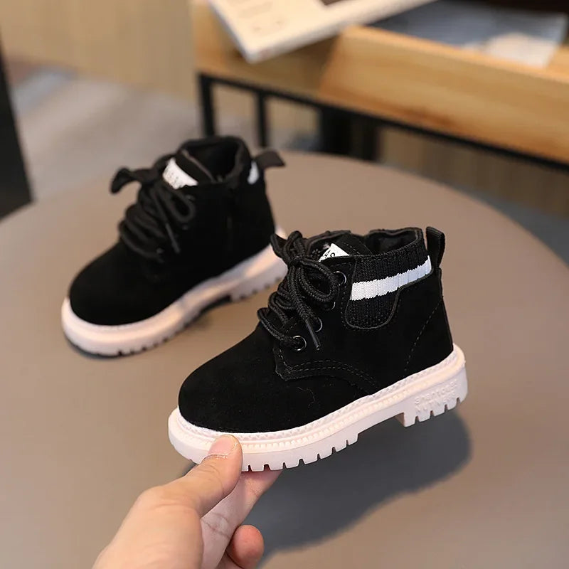 2-Stil Innenmaterial Plüsch Kinder Winterstiefel Baumwollstoff Frühling Herbst Kinderschuhe Baby Kleinkind Jungen Mädchen Stiefel