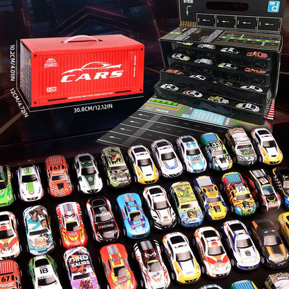 48-teiliges Metall Auto Spielset in Geschenkbox