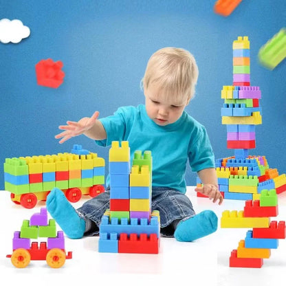 Bauklotz-Set mit 130 Teilen im Rucksack - Bunte Bausteine für Kinder