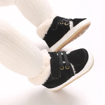 HAIZHIW Winter Baby Junge Mädchen High Tops Turnschuhe Gummi Anti-Rutsch-Sohle Fleece für Wärme Säugling Neugeborene Erste Gehen Krippe schuhe