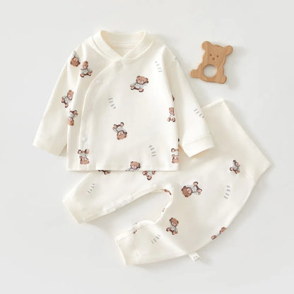Neugeborenen Baby Basis Shirt + Hosen 2-teiliges Set Herbst und Winter Cartoon Reine Baumwolle Top + Hosen 0-18M Neugeborenen Baby Pyjamas