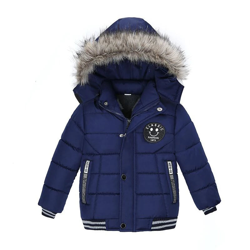 Jungen Winterjacke mit Kapuze & Fellkragen - Warm & Stylisch - 2-6 Jahre