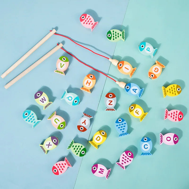 Magnetisches Angelspiel aus Holz – Lernspielzeug für Kinder
